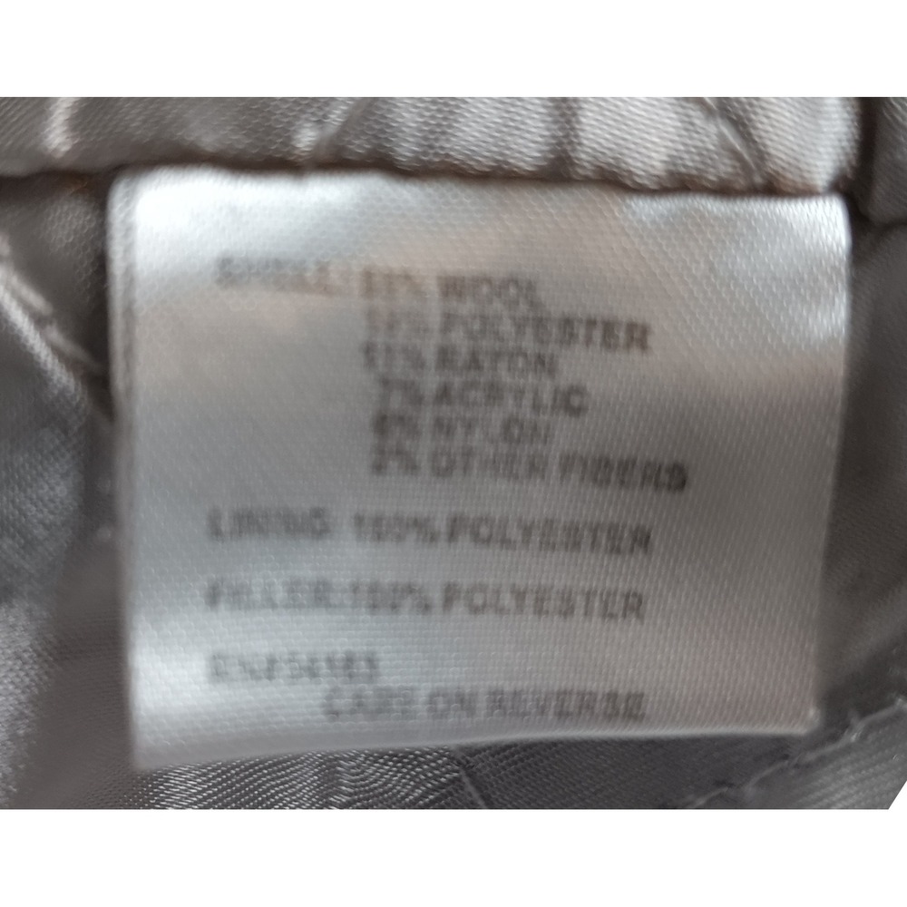 Calvin Klein Women Wool Blend Double Breasted Hooded Peacoat Charcoal Gray M - Picture 5 of 8